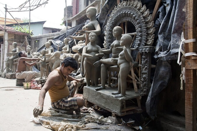 Artisans at Work on the Flipside of Grand Durga Puja Festival at Home and Abroad