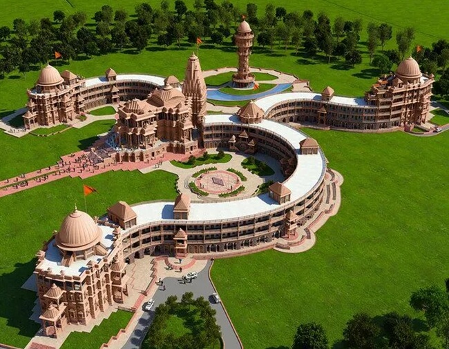 Amazing Facts about India’s Newly Opened OM-shaped Mandir Spread over 250 Acres and Built over 30 Years