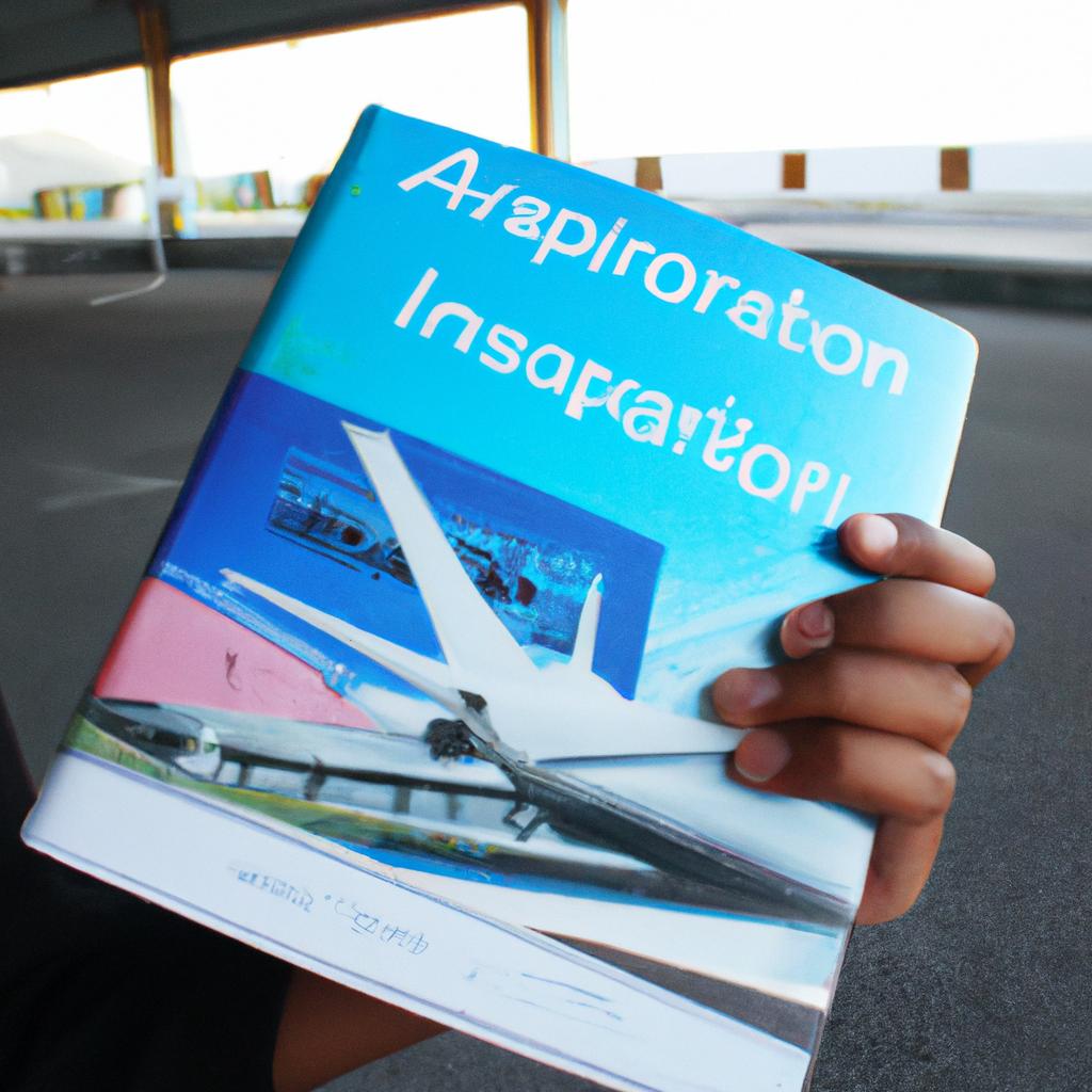 Person holding airport transportation brochure